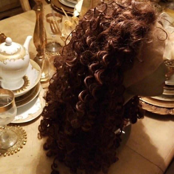 Brown Curly Lace Front Wig 20inches